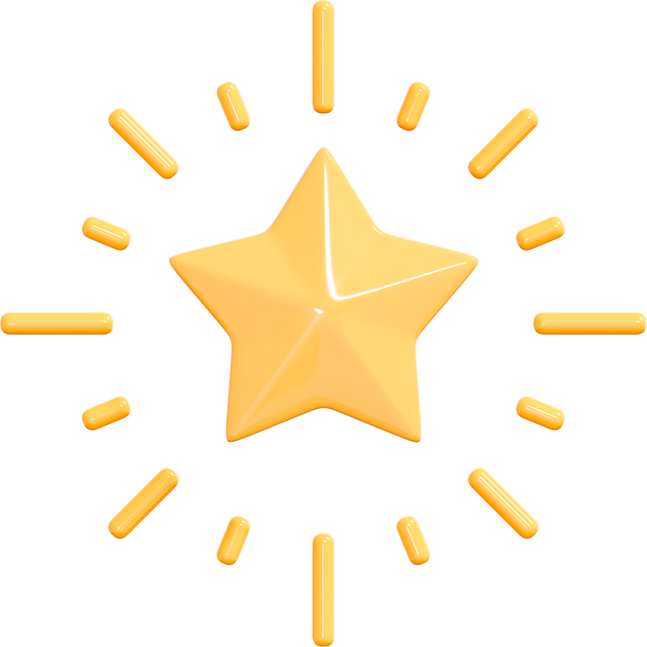 3D Golden explosion fireworks with star