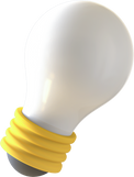 3D Floating Element Light Bulb