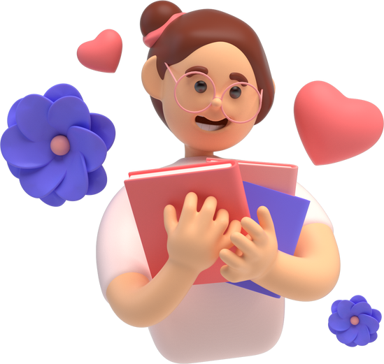 3D Woman Carrying Books