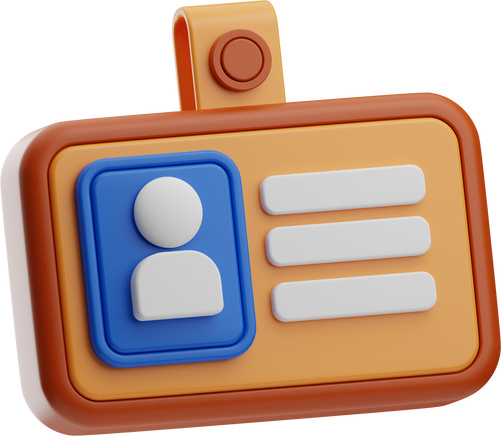 work id card illustration 3d